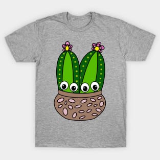 Cute Cactus Design #311: Cacti Couple In A Nice Pottery Pot T-Shirt